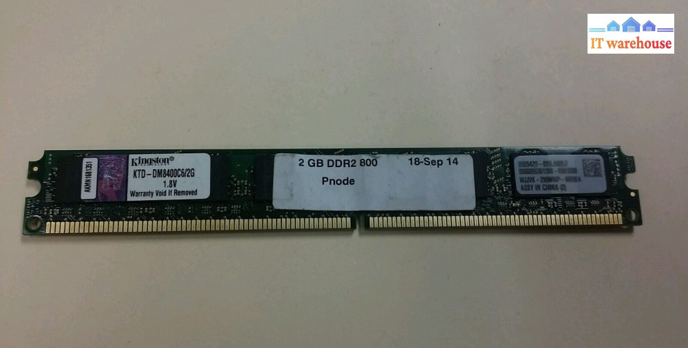 Kingston Technology Ktd-Dm8400C6/2G 2Gb Ddr2 Dimm Memory 800 Mhz