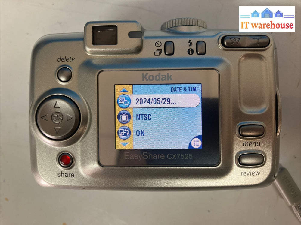 Kodak Easyshare Cx7525 5.0Mp 3X Zoom Silver Digital Camera With Accessories ~