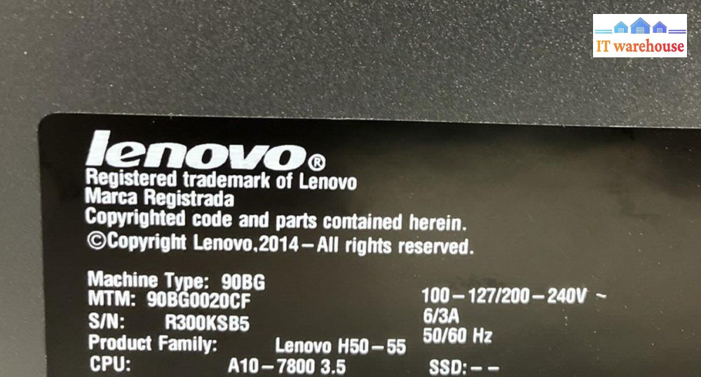 Lenovo Model 90Bg Desktop Amd A10-7800 R7 Cpu / 16Gb Ram 240Gb Ssd Win 10 ~