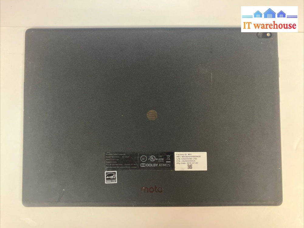 Lenovo Moto Tb-X704A 10’ Tablet For At&T Network (As Is Google Account Locked)