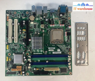 Lenovo Thinkcentre M58P Motherboard 46R1516 Socket Lga775 W/ Intel Cpu & Plate ~