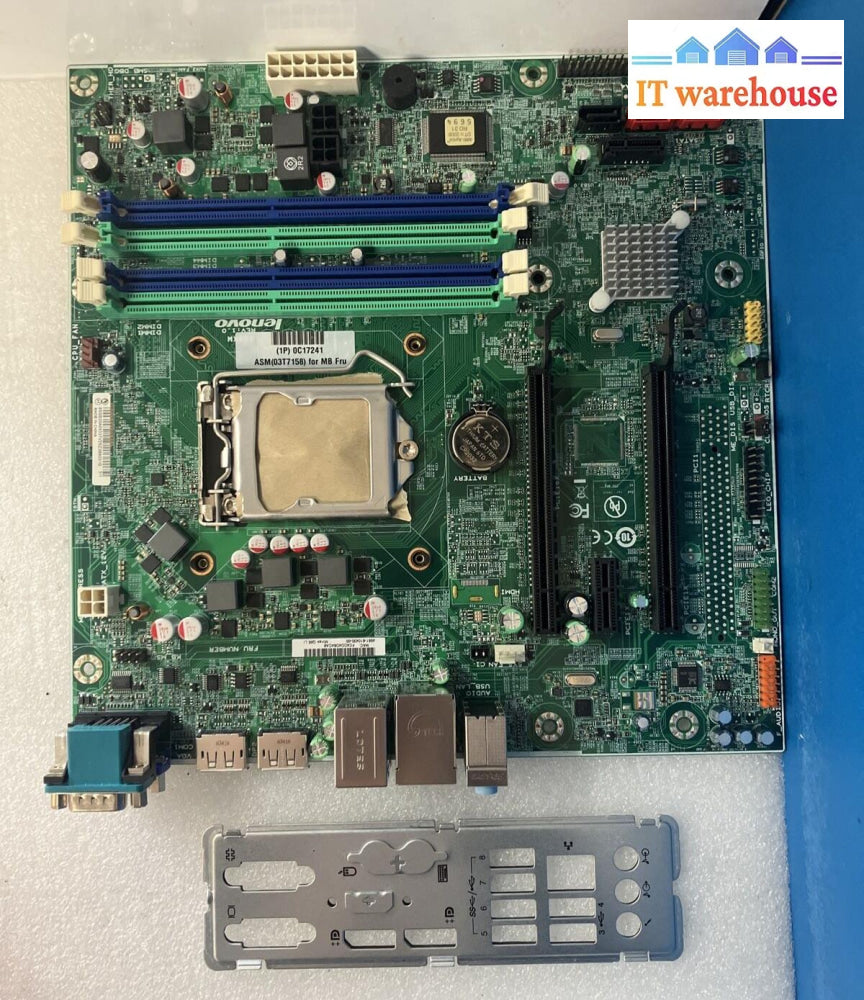 ~ Lenovo Thinkcentre M83 Lga 1150 Ddr3 Motherboard 0C17241 03T7158 With Io Plate