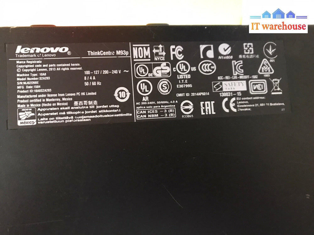 ~ Lenovo Thinkcentre M93P Desktop I5-4670 8Gb Ram 1Tb Hdd Windows 10 Pro.