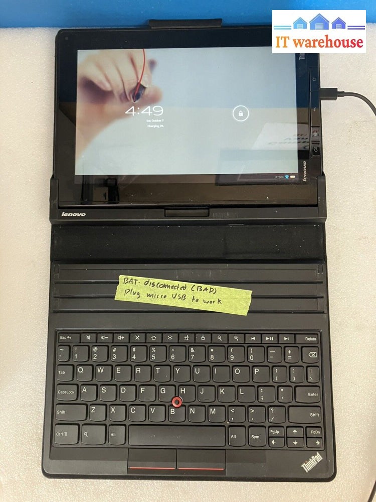 ~Lenovo Thinkpad 03X6354 10’ Android Tablet 60Gb Storage 183827F (Bad Battery)