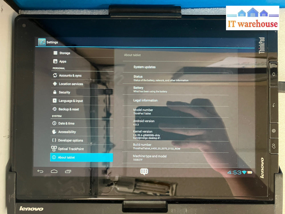 ~Lenovo Thinkpad 03X6354 10’ Android Tablet 60Gb Storage 183827F (Bad Battery)