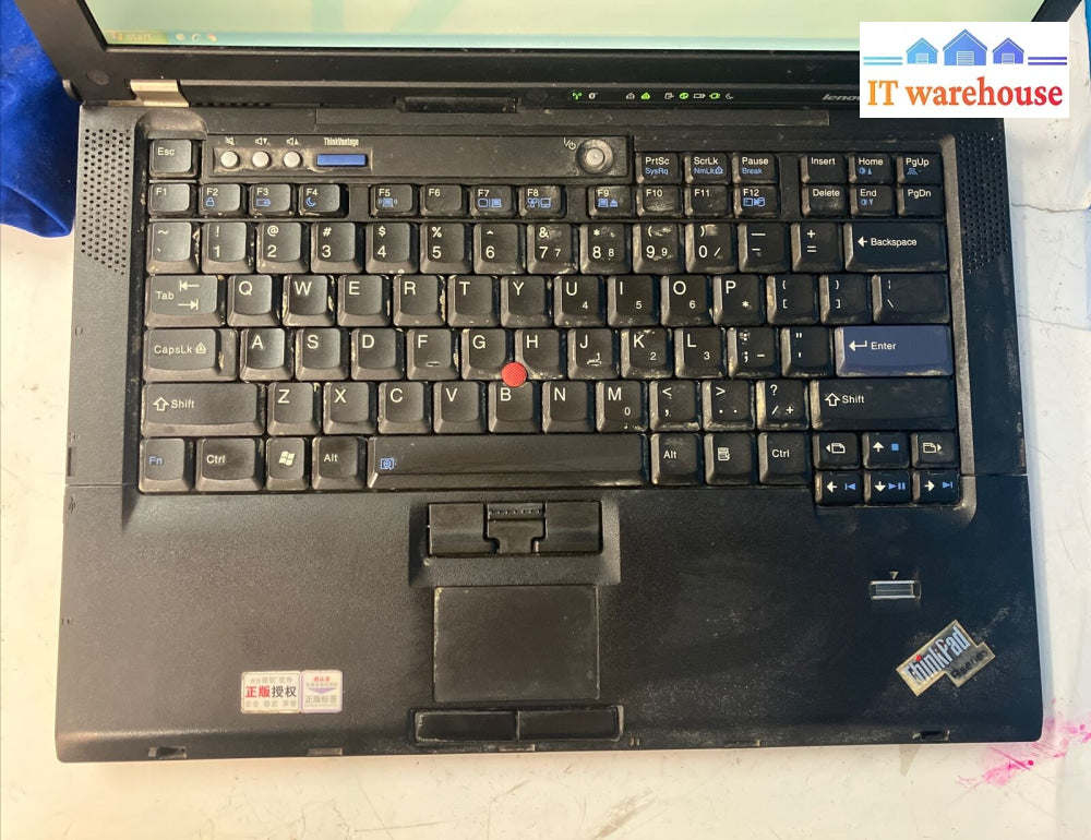 Lenovo Thinkpad R61 14’ Laptop Intel C2D Cpu / 2Gb Ram 160Gb Hdd (No Battery)~