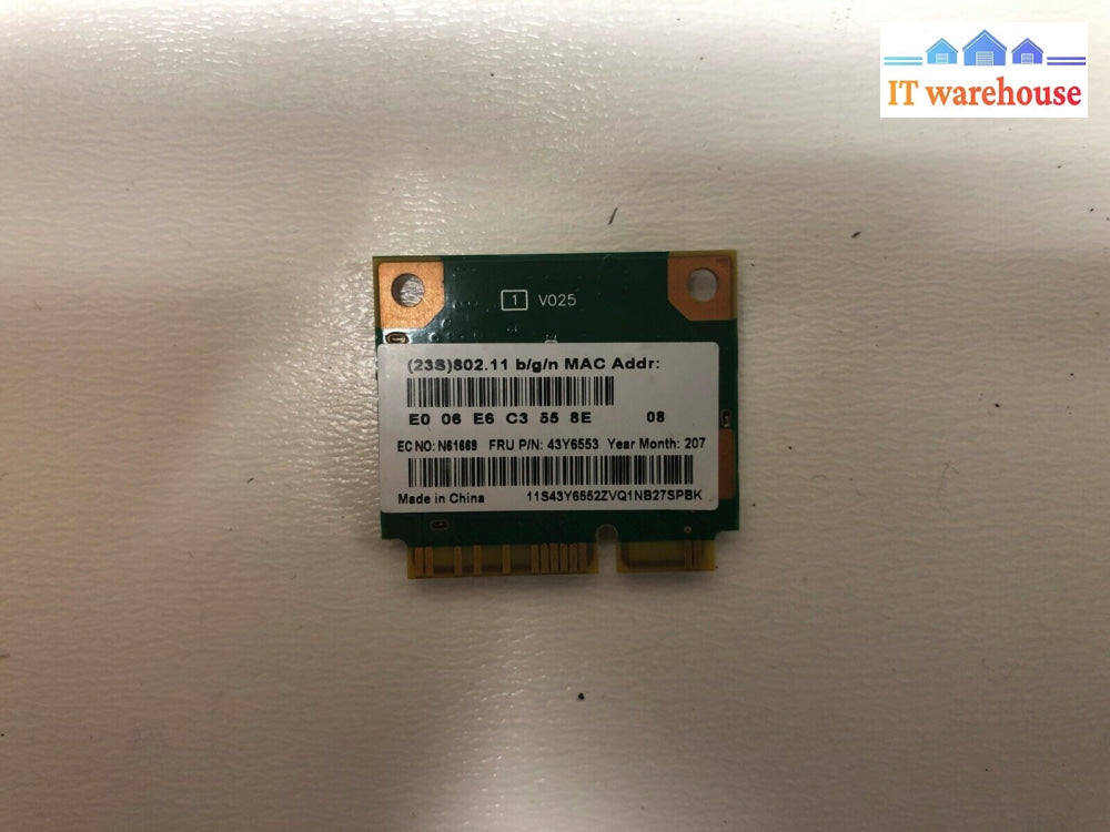 *Lenovo Thinkpad Wireless N Card N61669 Tested