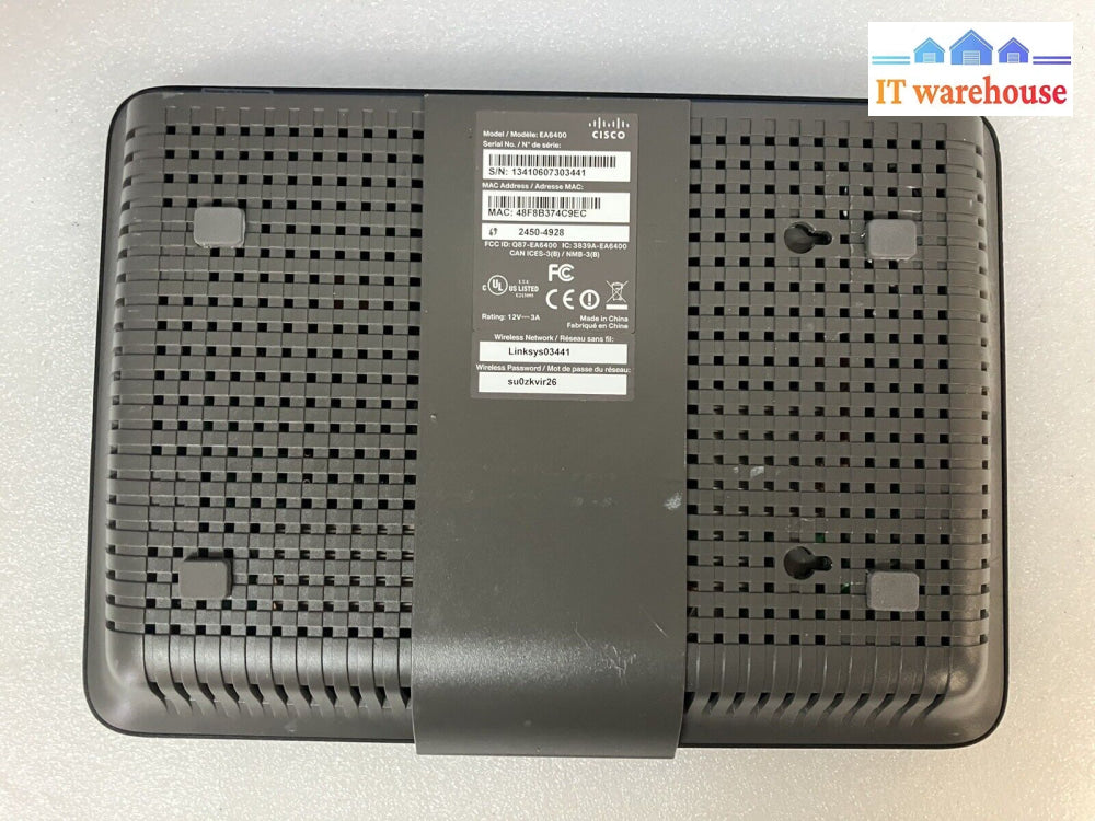 ~ Linksys Cisco Ea6400 Ac1600 1300 Mbps Gigabit Dual Band Wifi Router W/ Adapter