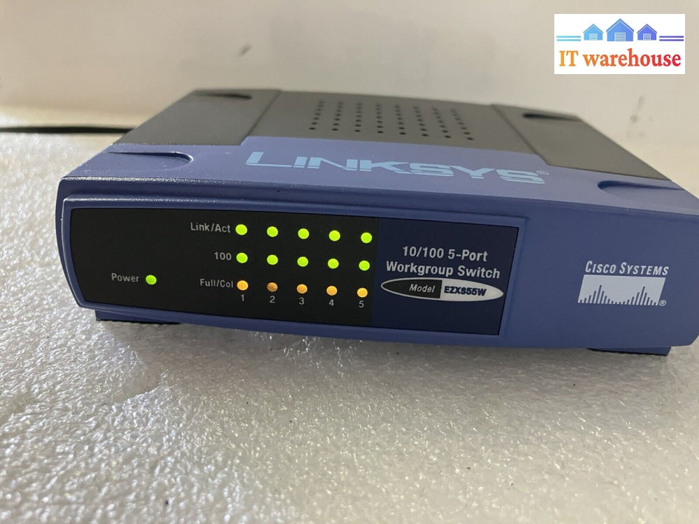 ~ Linksys Ezxs55W 5-Port Workgroup Switch 10/100 Etherfast