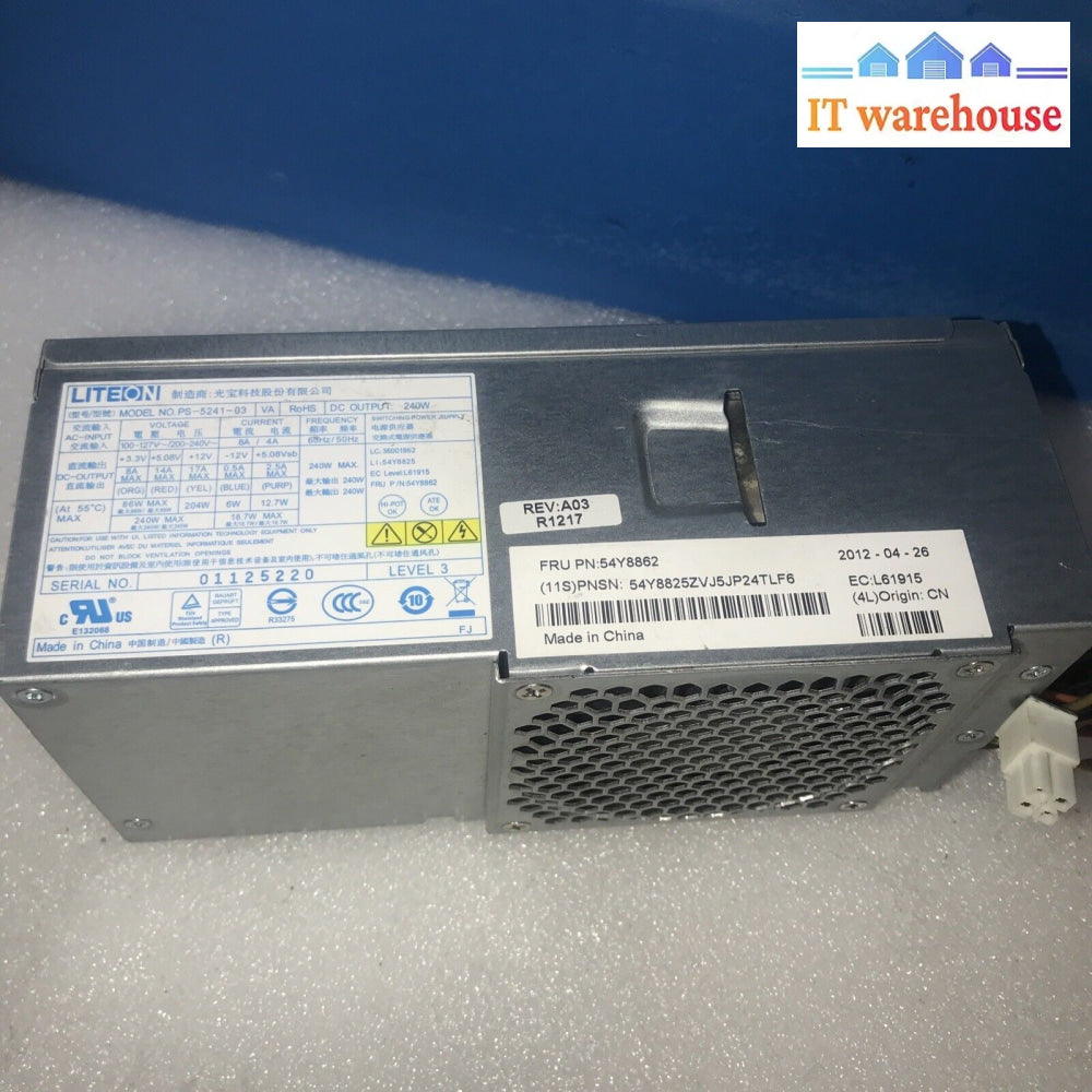 Liteon 54Y8862 240 Watt Lenovo M70 M80 M91 Sff Power Supply - Ps-5241-03