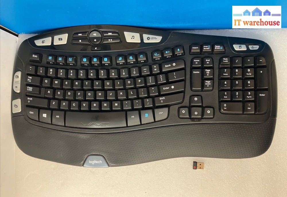 ~ Logitech K350 Wireless Wave Palm Rest Keyboard W/ Unifying Usb Receiver (Read)