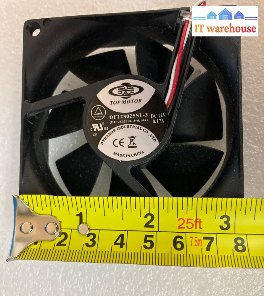 (Lot 10X) Dynaeon Df128025Sl-3 Top Motor (8X8X2.5 Cm) Dc12V 0.17A 3-Wire Fan ~