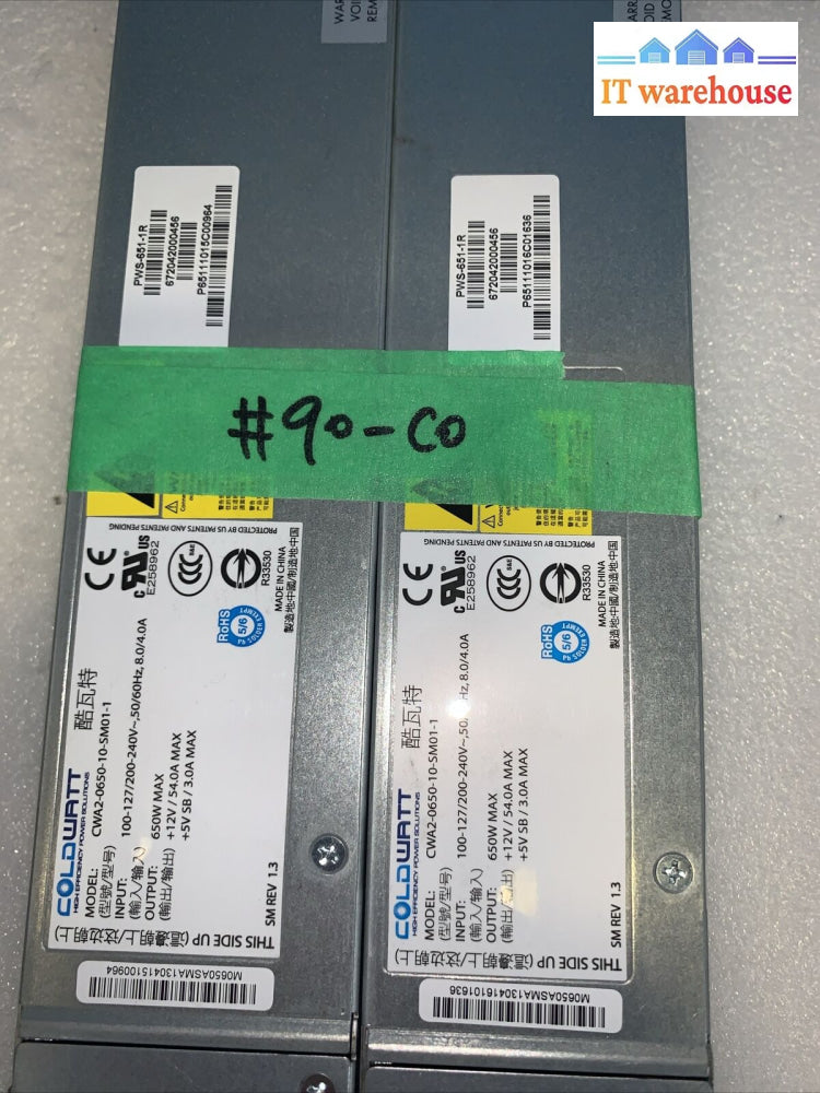 Lot 2 Coldwatt Cwa2-0650-10-Sm01-1 650W High Efficiency Pws-651-1R