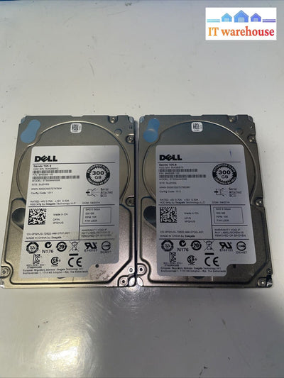 Lot 2 Dell Seagate St300Mm0006 300Gb 10K 6Gbps Sff Serial Sas Hard Disk Drive