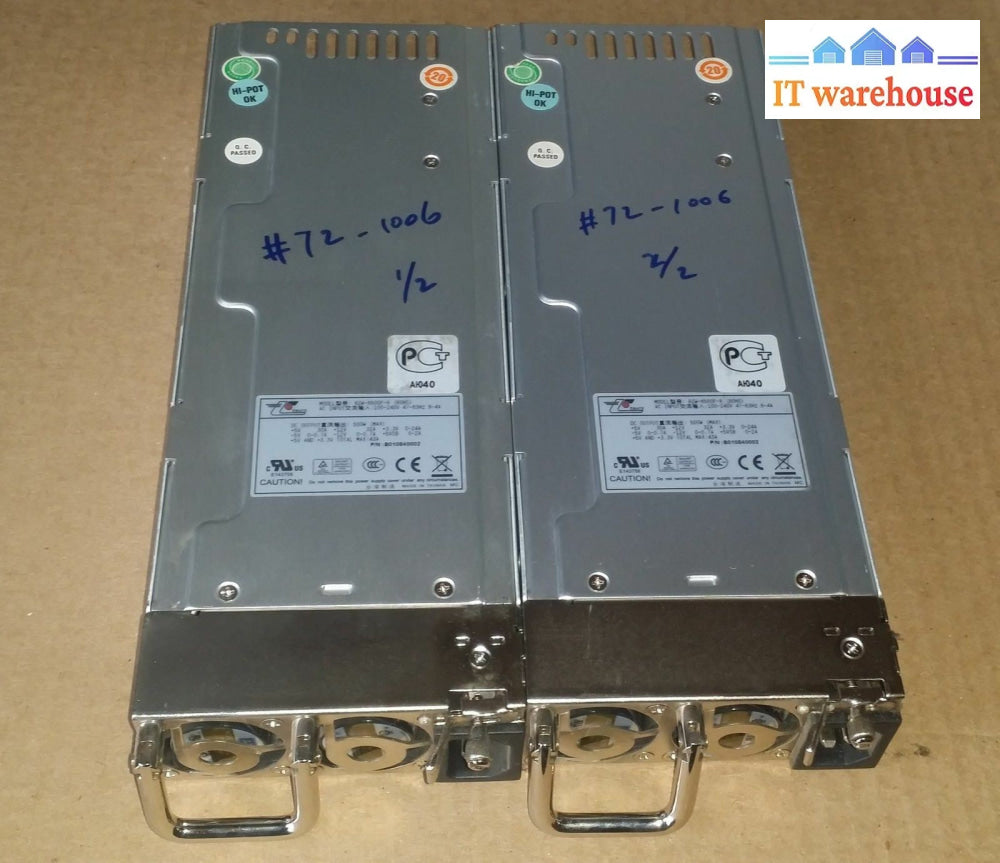 Lot 2 Emacs R2W-6500P 500W Server Redundant Power Supply @@@