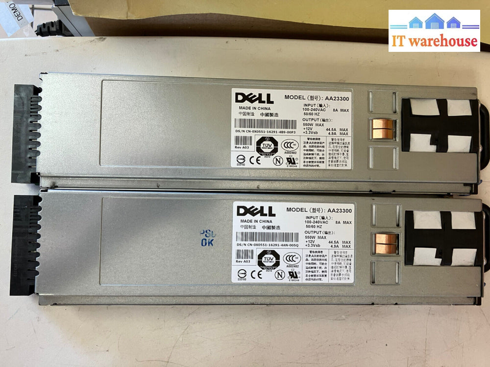 ~ Lot 2X Dell Cn-0X0551 X0551 Aa23300 Power Supply 550W 100V-240V Rev A03