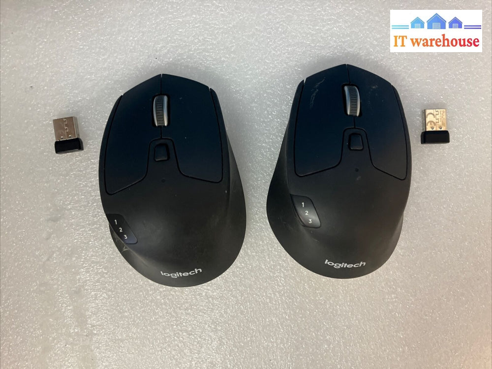 (Lot 2X) Logitech M720 Triathlon Multi-Device Wireless Mouse With Usb Receiver ~