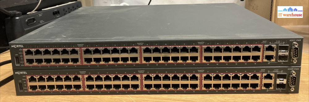 ~ Lot 2X Nortel Avaya 4550T-Pwr Al4500A12-E6 48-Port Poe Ethernet Routing Switch