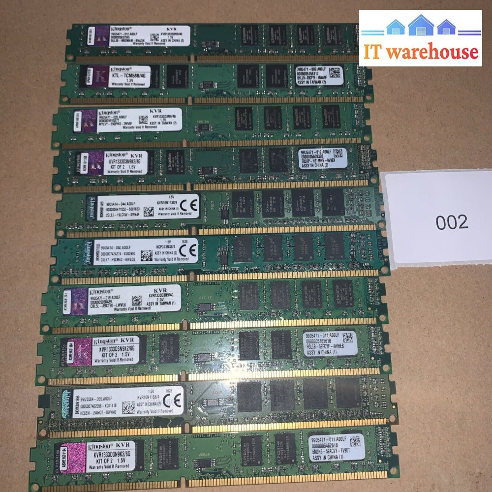 Lot Of 10 Kingston 4Gb Ddr3 Pc3 Desktop Non-Ecc Memory Ram