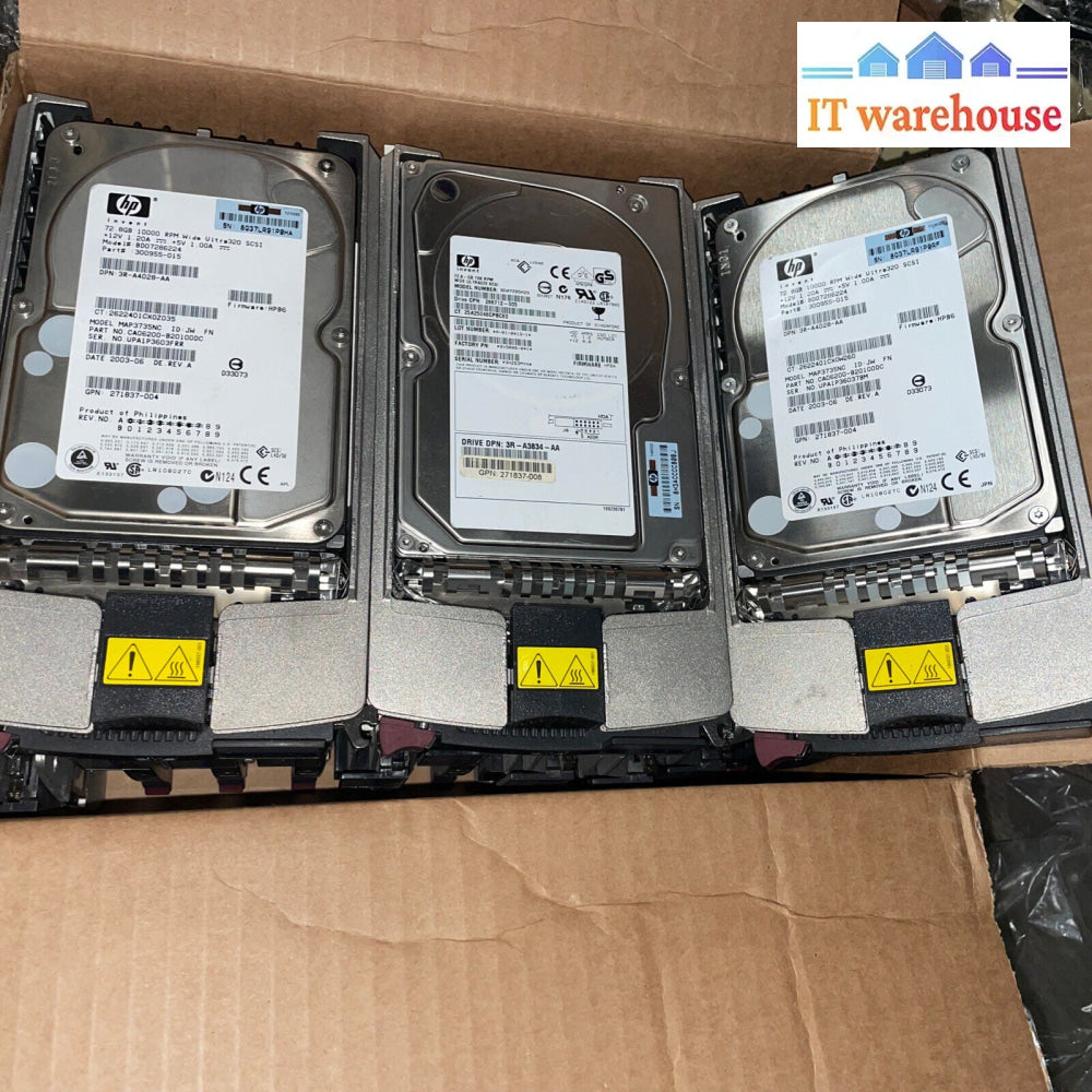 Lot Of 14 Hp 286714-B22/289042-001 72Gb/146Gb 10K Ultra 320 Scsi Drive With Tray