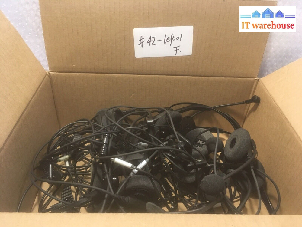 + Lot Of 15 Call Center Headset Earphone With Microphone Without Cable