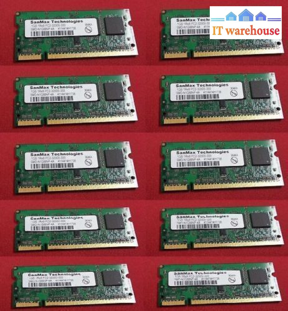 Lot Of 2 1Gb Sanmax Pc2-3200S-333 Ram Memory