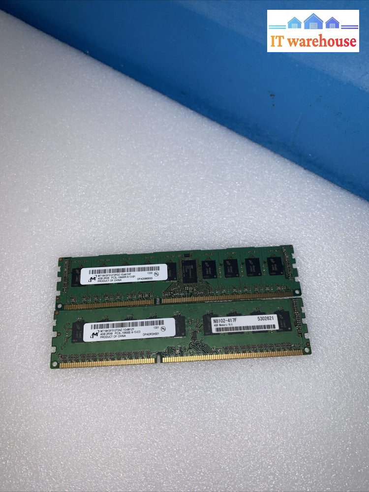 Lot Of 2 4Gb Micron Mt18Ksf51272Pdz-1G4K1Hf 2Rx8 Pc3L-10600R Ddr3 Server Memory