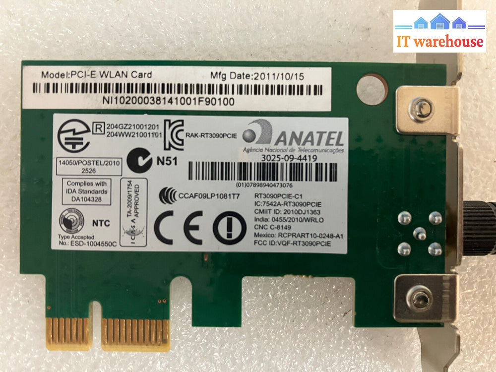 ~ (Lot Of 2) Anatel 3025-09-4419 Wn7601R-H1 Desktop Network Pci-E Card W/Antenna