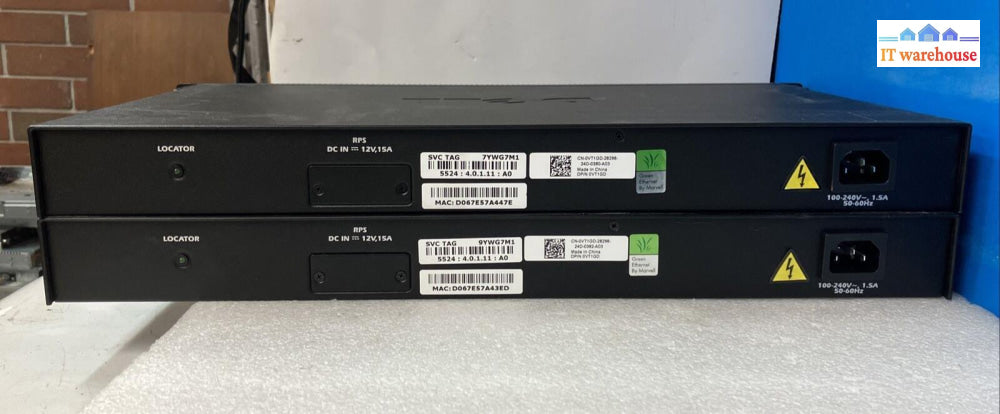 (Lot Of 2) Dell 0Vt1Gd Powerconnect 5524 24-Port Poe Ethernet Network Switch ~