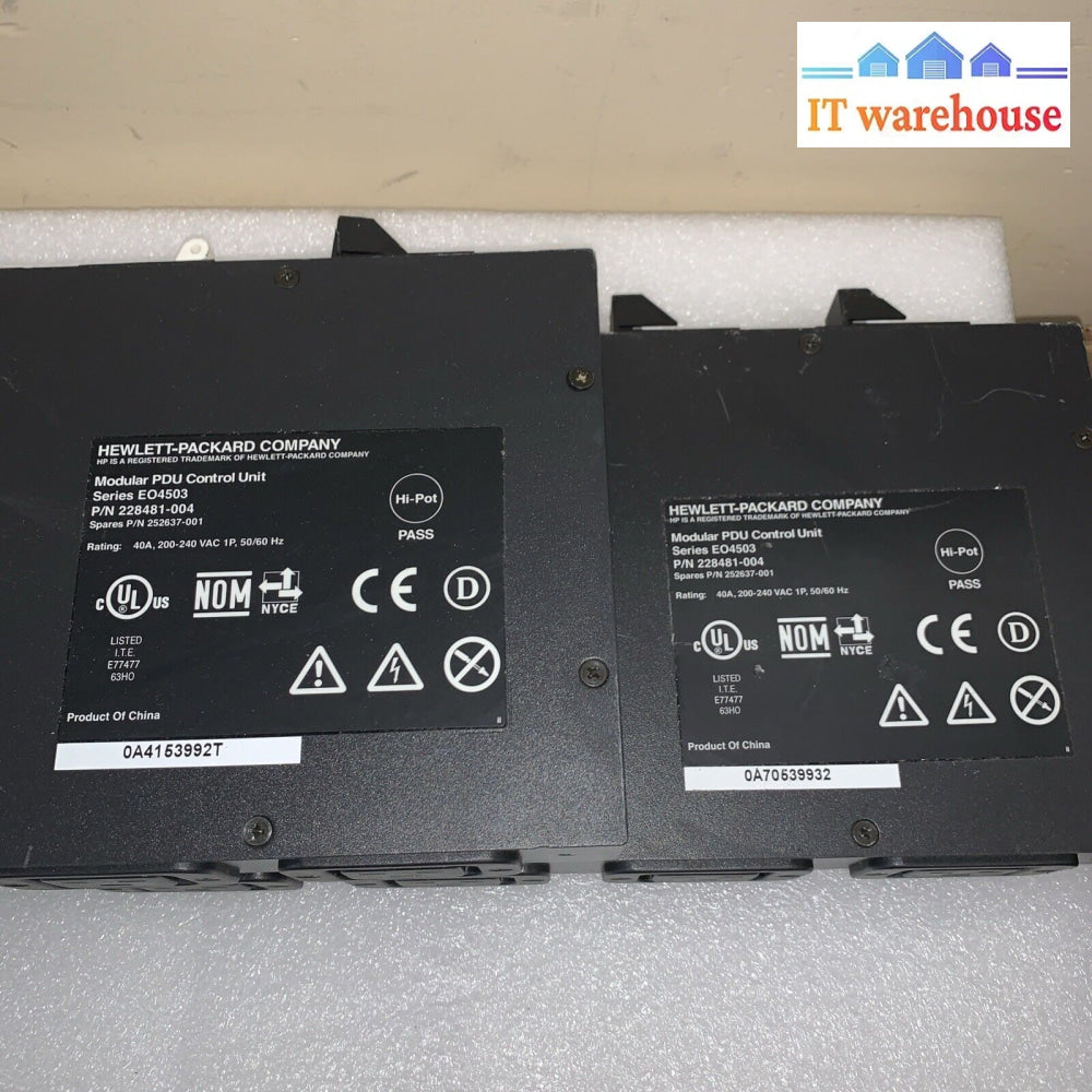 Lot Of 2 Hp Modular Pdu Control Unit Eo4503 228481-004 Inc Vat