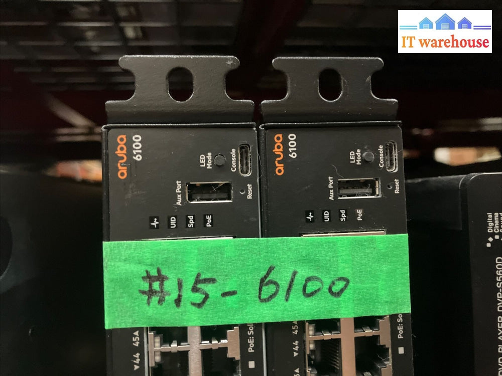 (Lot Of 2) Hpe Aruba 6100 Jl675A 48-Port 48G Cl4 Poe 4P 10G Sfp Network Switch ~