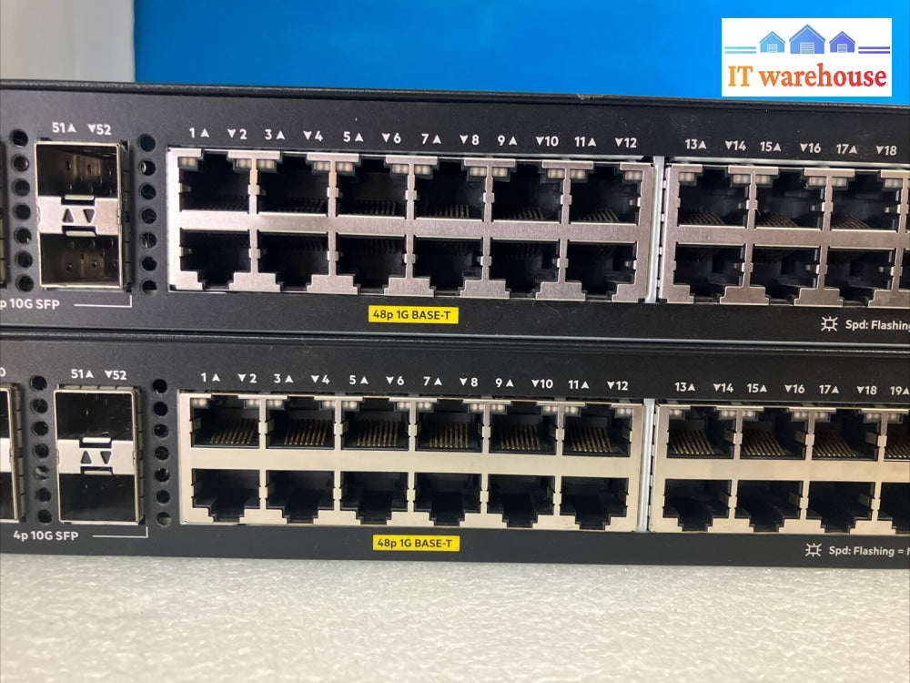 (Lot Of 2) Hpe Aruba 6100 Jl675A 48-Port 48G Cl4 Poe 4P 10G Sfp Network Switch ~