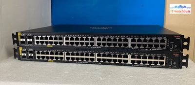 (Lot Of 2) Hpe Aruba 6100 Jl675A 48-Port 48G Cl4 Poe 4P 10G Sfp Network Switch ~