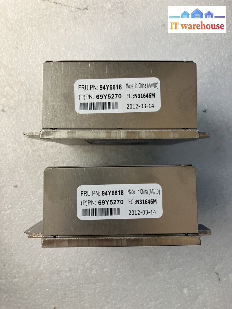 (Lot Of 2) Ibm Aluminum Heatsink For System X3650 Server 94Y6618 / 69Y5270 ~