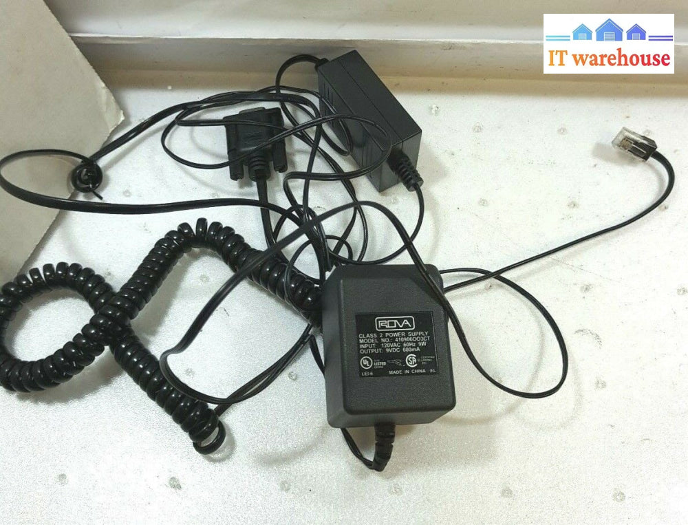 (Lot Of 2) Ingenico 3070 Ac Adapter Rova 410906Oo3Ct 9V 600Ma And Cable