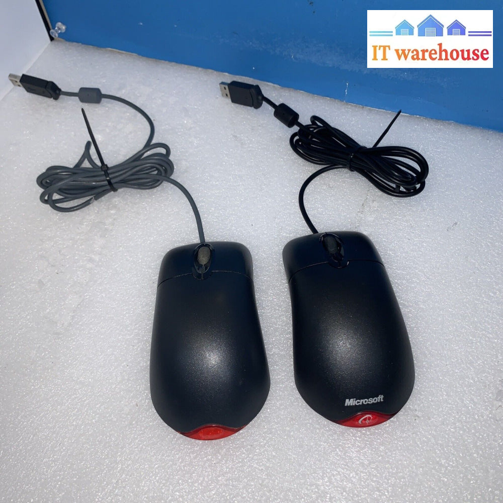 Lot Of 2 Microsoft Wheel Mouse Optical Usb And Ps2 Compatible X802302