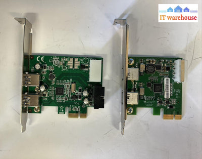 (Lot Of 2) Mixed Model Pcie Usb Port Expansion Card U3-Pcie2-2P01 / Sd-Pex2012 ~