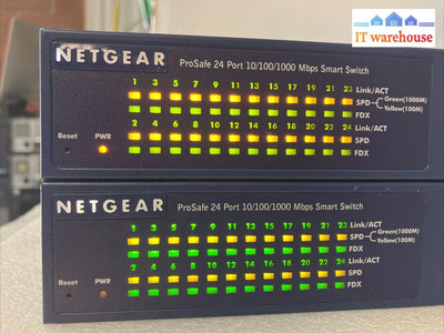 (Lot Of 2) Netgear Gs724T V3 / V4 24-Port Gigabit Duo Sfp Port Ethernet Switch ~