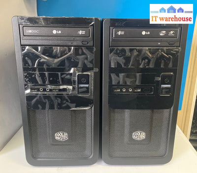 Lot Of 2 (New) Cooler Master Desktop Computer Case With Lg Super Multi Dvd ~