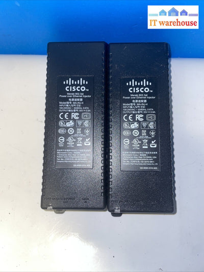 Lot Of 2. Oem Cisco Microsemi Ma-Inj-5 Meraki 802 Power Ethetnet Injector 55V