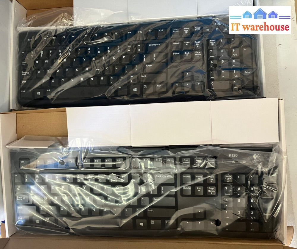 ~ (Lot Of 2) Open Box Logitech Mk120 (920-002565) Wired Keyboard No Mouse