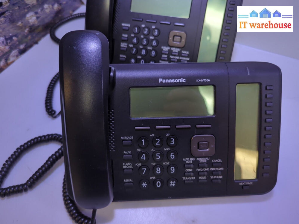 Lot Of 2 Panasonic Kx-Nt556 / Kx-Nt556-B Ip Display Phone With Stand-