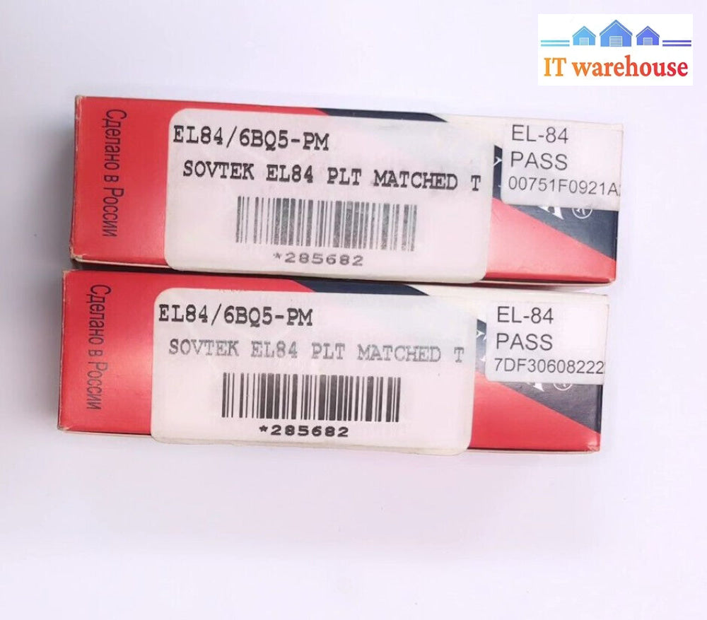 Lot Of 2 Sovtek El84 / 6Bq5-Pm Plt Matched T