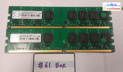 Lot Of 2 Transcend 1Gb Ddr2 667Mhz Pc2-5300 504178 Ram Memory