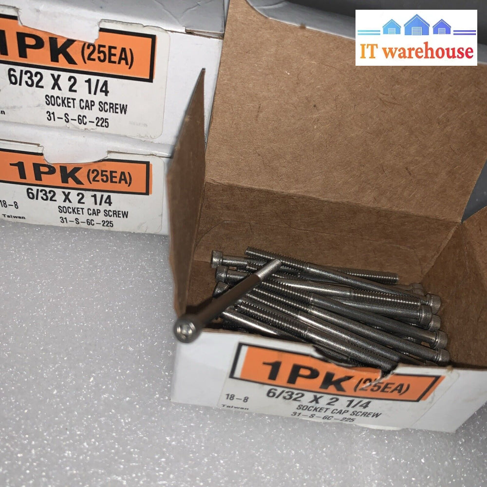 (Lot Of 200) 6/32 X 2-1/4’ Flat Head Socket Cap Screws