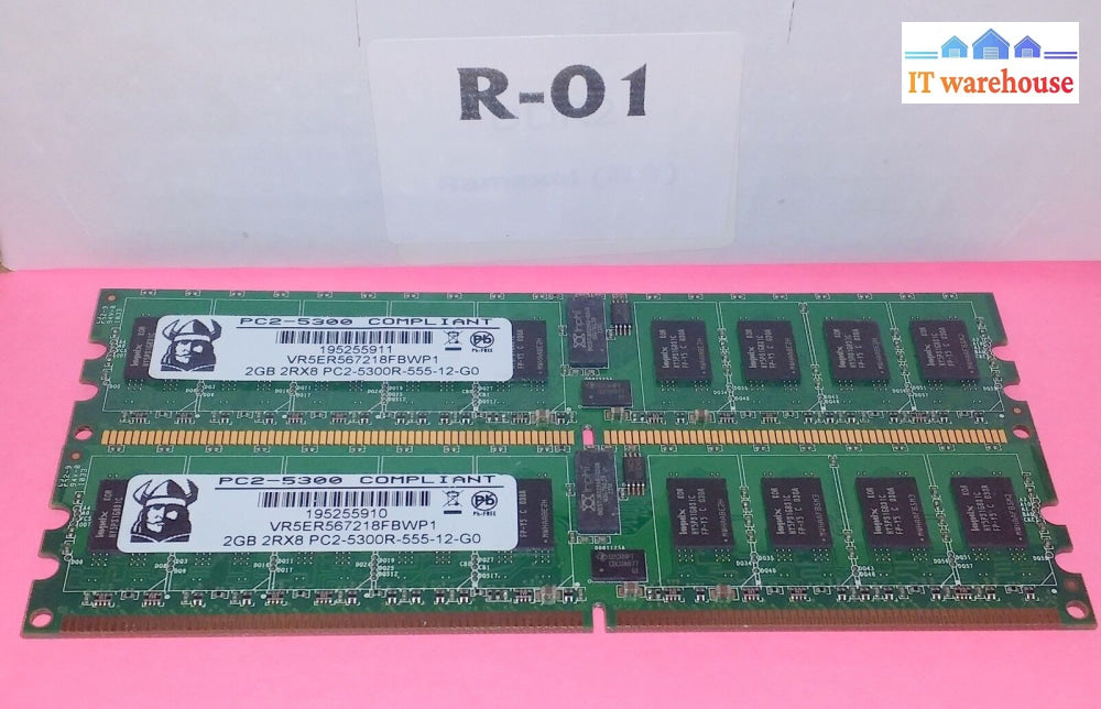 Lot Of 2Gb Viking Vr5Er567218Fbwp1 Pc2-5300R 667Mhz Ecc Reg Ddr2 Server Memory