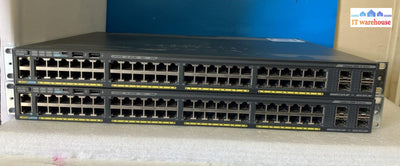 (Lot Of 2X) Cisco Catalyst 2960X Ws-C2960X-48Fps-L 48-Port Gigabit Poe + Switch ~