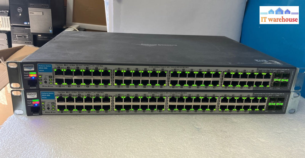 (Lot Of 2X) Hp Procurve 2810-48G Gigabit 48-Port Network Switch Pn: J9022A ~