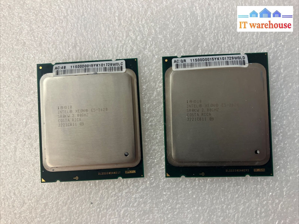 (Lot Of 2X) Intel Xeon E5-2620 6-Core 2Ghz Sr0Kw Cpu Processor Socket Lga2011 ~