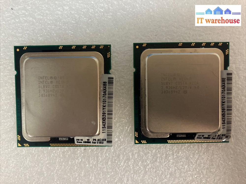 (Lot Of 2X) Intel Xeon X5670 2.93Ghz 12Mb Lga1366 6-Core Cpu Processor Slbv7 ~